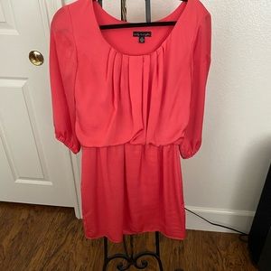 Coral mid sleeve/short dress